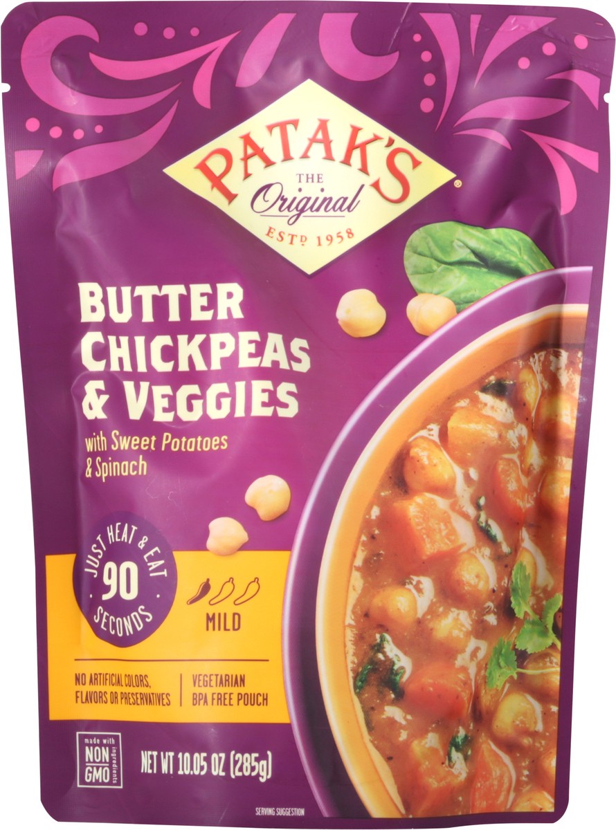 slide 4 of 9, Patak's Mild Butter Chickpeas & Veggie with Sweet Potatoes & Spinach 10.05 oz, 1 ct