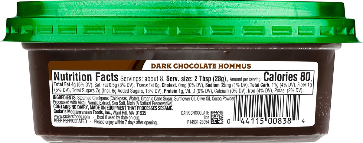 slide 3 of 4, Cedar's Dark Chocolate Hummus, 8 oz