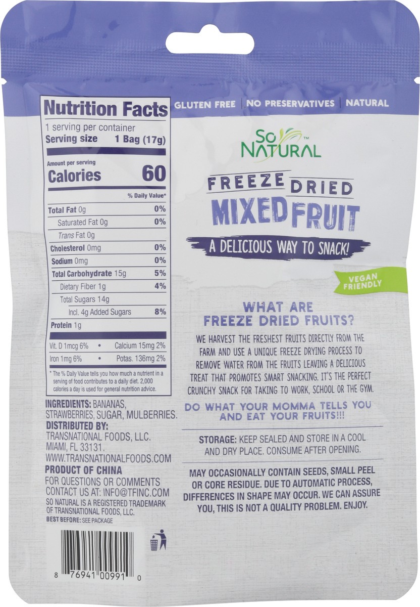 slide 4 of 9, SoNatural Freeze Dried Mixed Fruit 0.6 oz, 0.6 oz