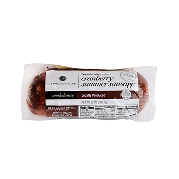 slide 1 of 1, L&B Lunds & Byerlys L&B Cranberry Summer Sausage, 12 oz