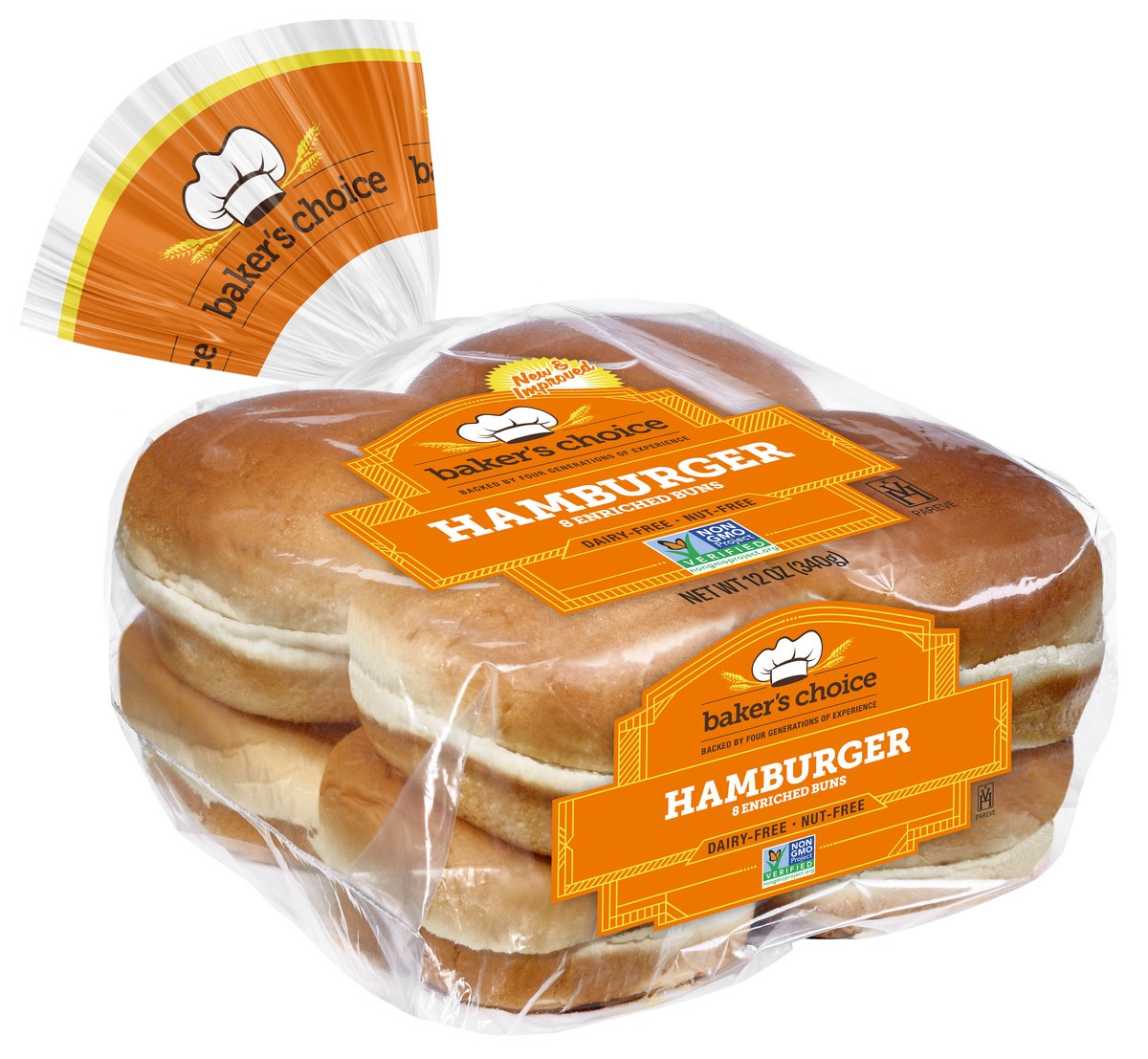 slide 2 of 9, Baker's Choice Hamburger Buns, 12 oz