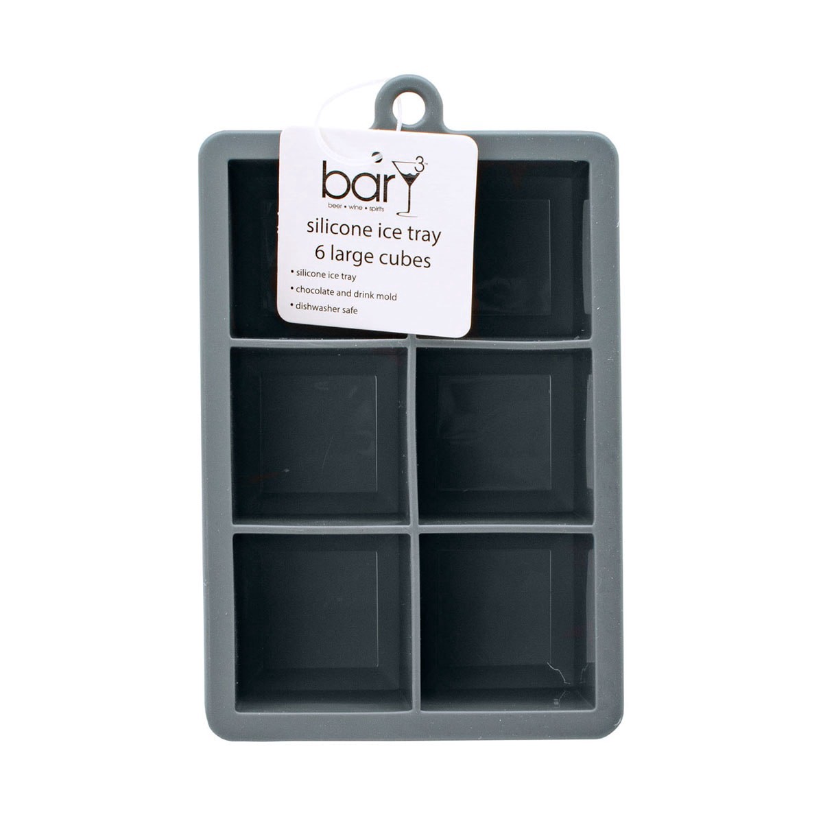 slide 1 of 5, Kolorae Bary3 Grey Silicone Ice Tray 6 Large Cubes, 1 ct