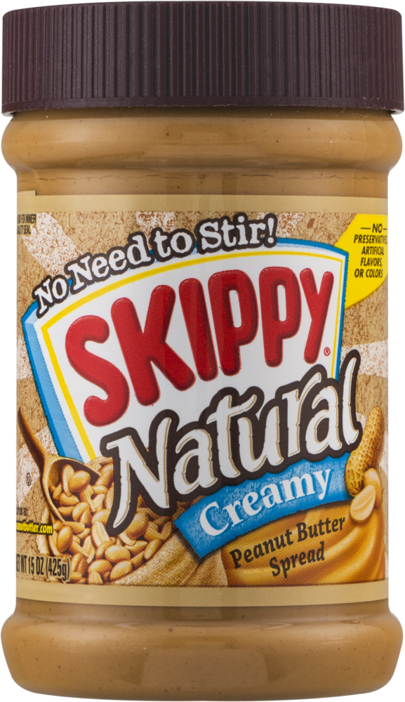 slide 1 of 1, Skippy Natural Peanut Butter Spread Creamy, 15 oz