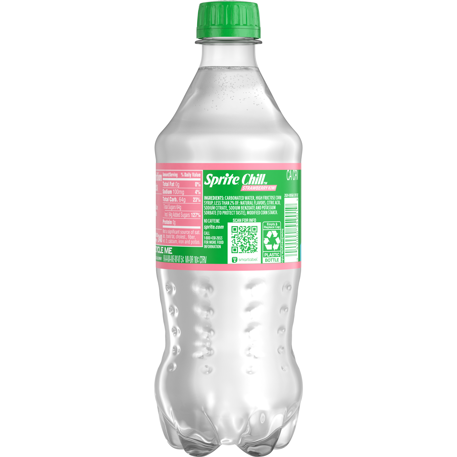 slide 4 of 5, Sprite Chill Strawberry Kiwi Bottle, 20 fl oz, 20 fl oz