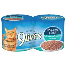 9Lives Meaty Paté With Real Chicken & Tuna Wet Cat Food, 22-Ounce, Pack of 4