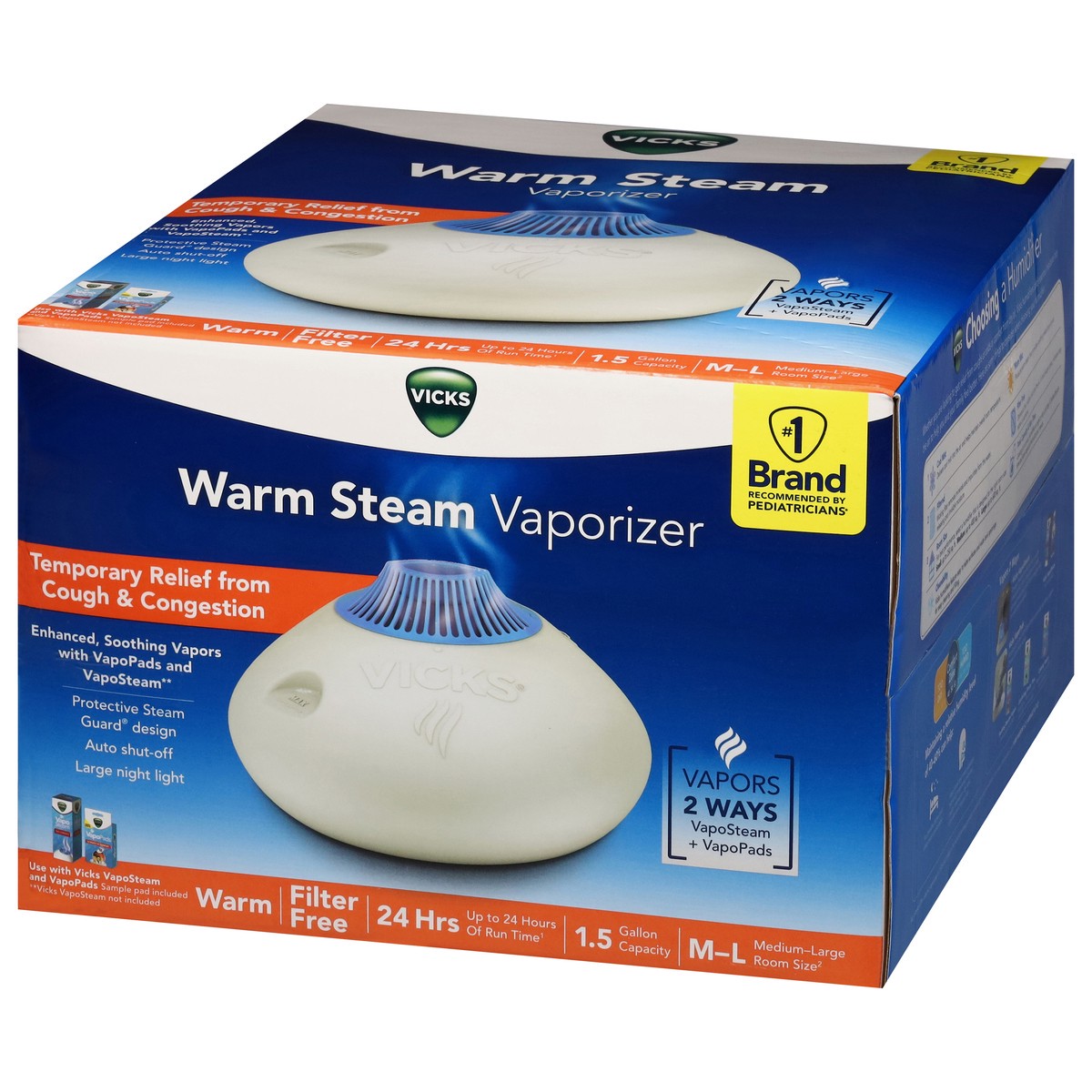 slide 8 of 14, Vicks Warm Steam Vaporizer Medium-Large Room Size 1 ea, 1 ct