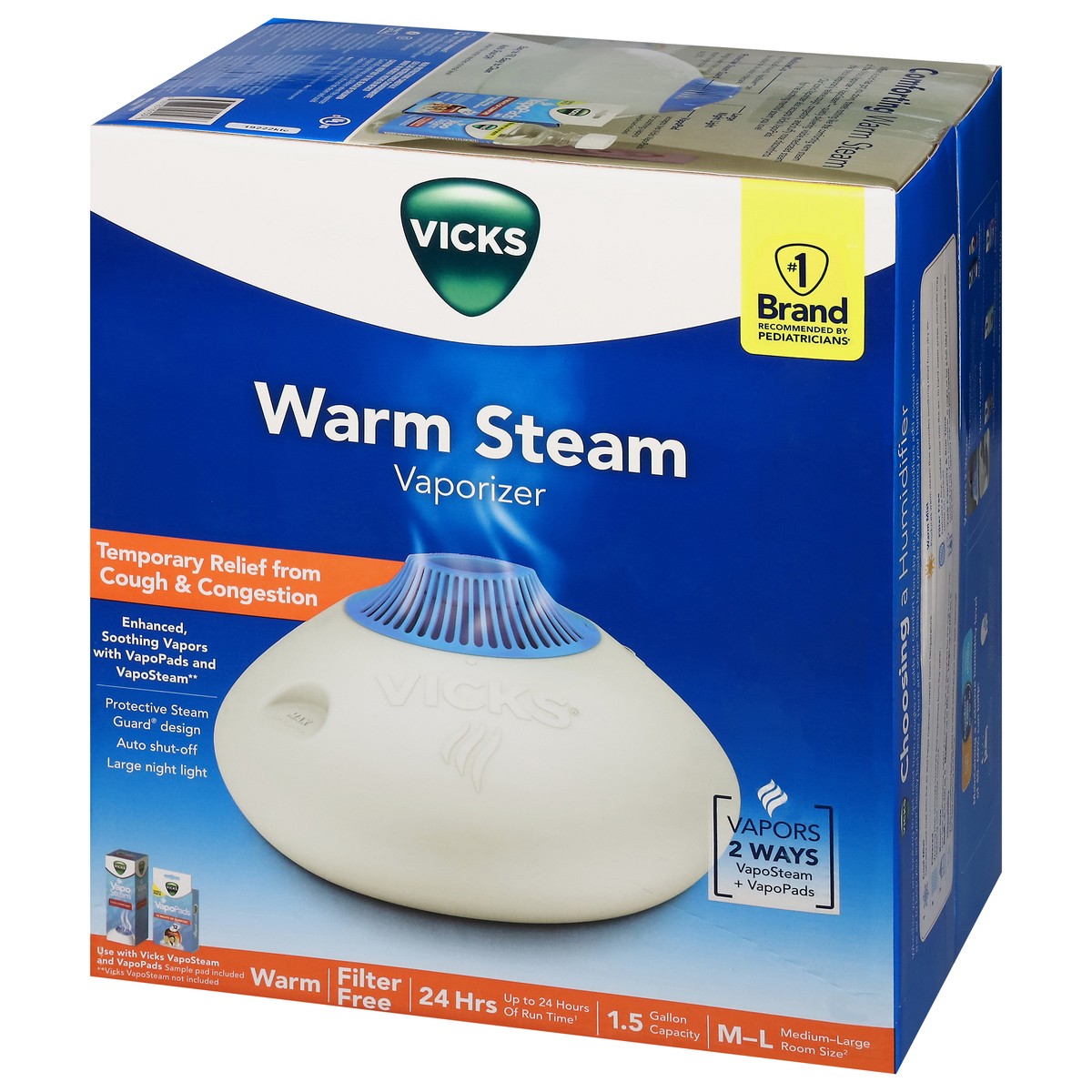 slide 4 of 14, Vicks Warm Steam Vaporizer Medium-Large Room Size 1 ea, 1 ct