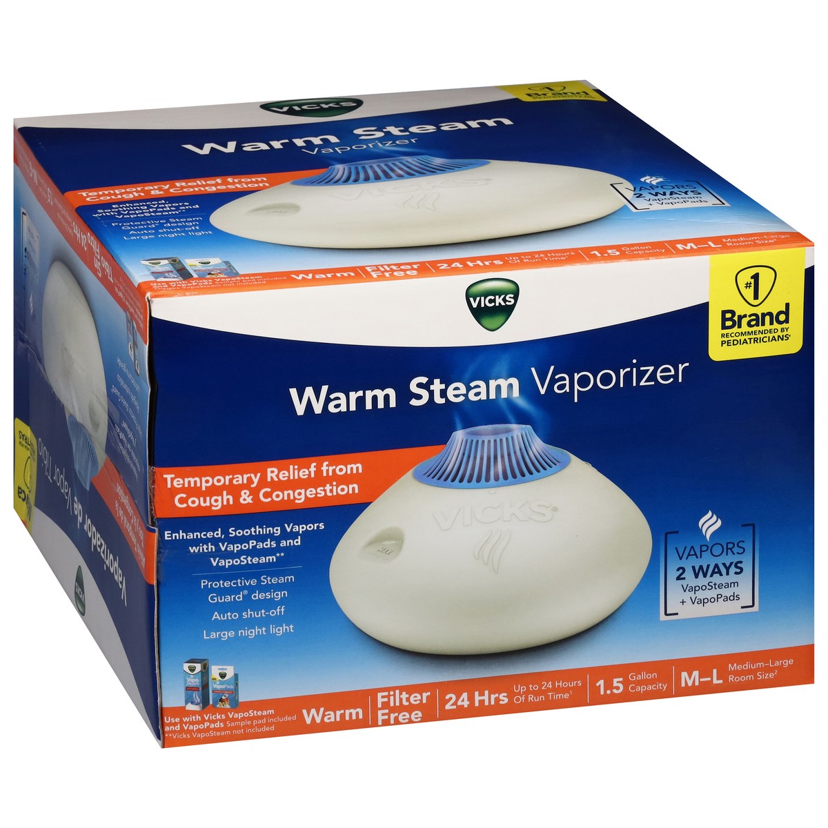 slide 10 of 14, Vicks Warm Steam Vaporizer Medium-Large Room Size 1 ea, 1 ct