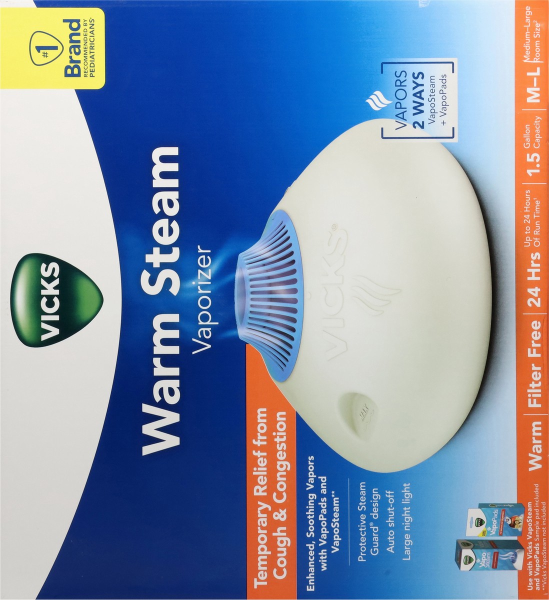 slide 11 of 14, Vicks Warm Steam Vaporizer Medium-Large Room Size 1 ea, 1 ct