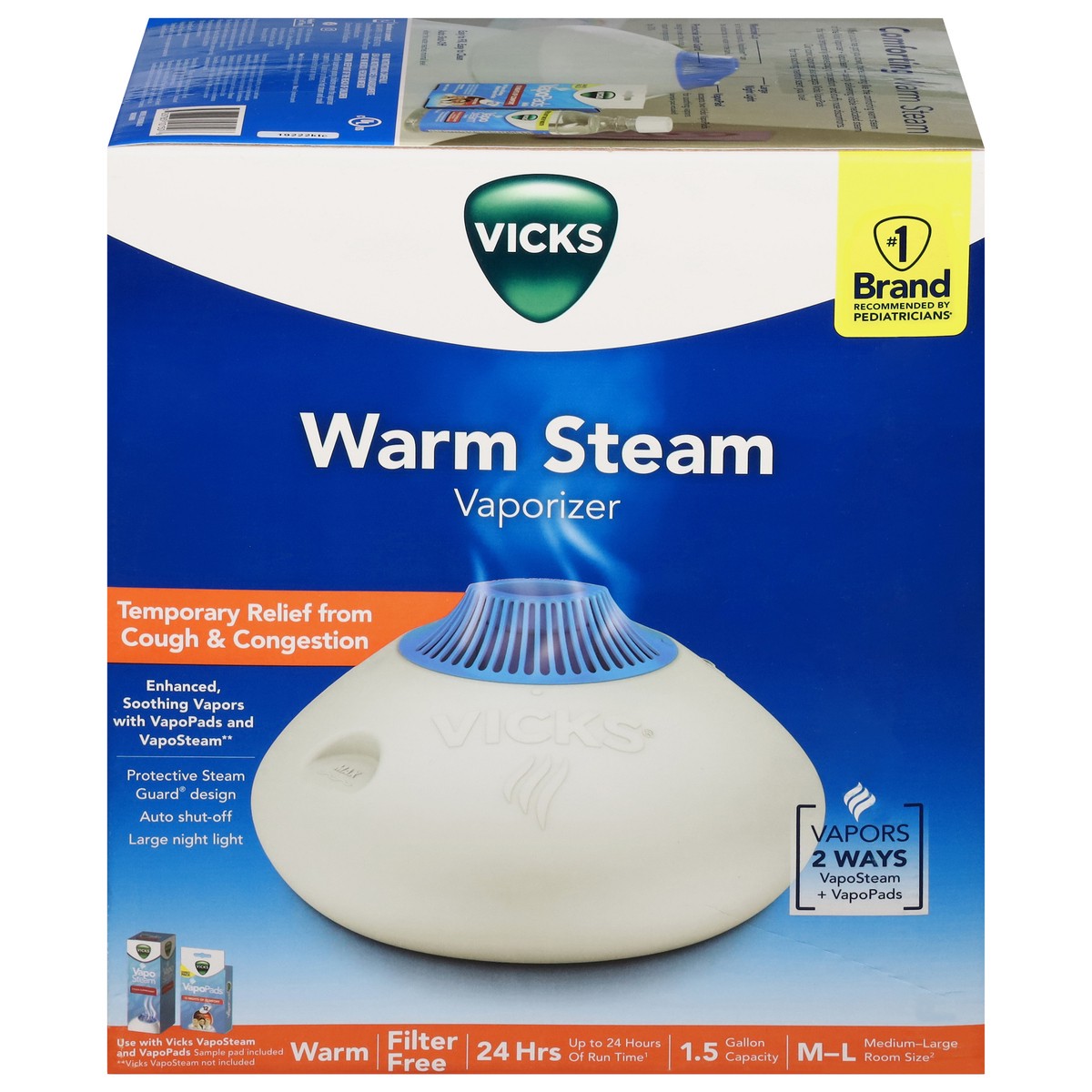 slide 6 of 14, Vicks Warm Steam Vaporizer Medium-Large Room Size 1 ea, 1 ct