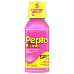 Pepto-Bismol Liquid for Nausea, Heartburn, Indigestion, Upset Stomach, and Diarrhea - Fast Relief for 5 Symptoms, Original Flavor, 8 oz