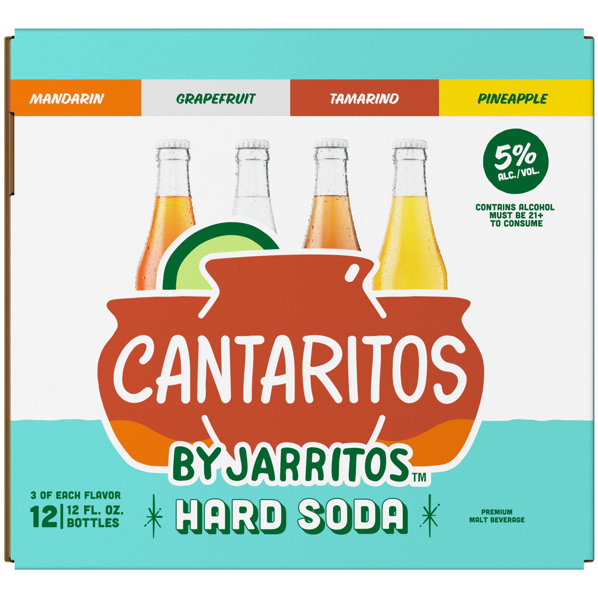 slide 2 of 2, Jarritos Cantaritos FOUR FLAVOR Variety Pack #2 Jarritos Cantaritos Four Flavor Variety 12 Pack, 12 fl oz Bottles, 12 ct