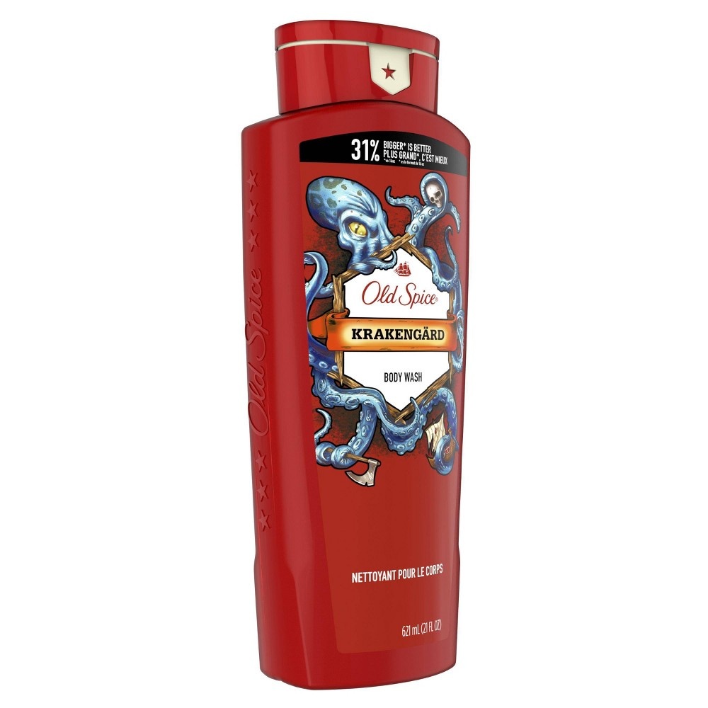 slide 4 of 6, Old Spice Wild Krakengard Scent Body Wash, 21 fl oz