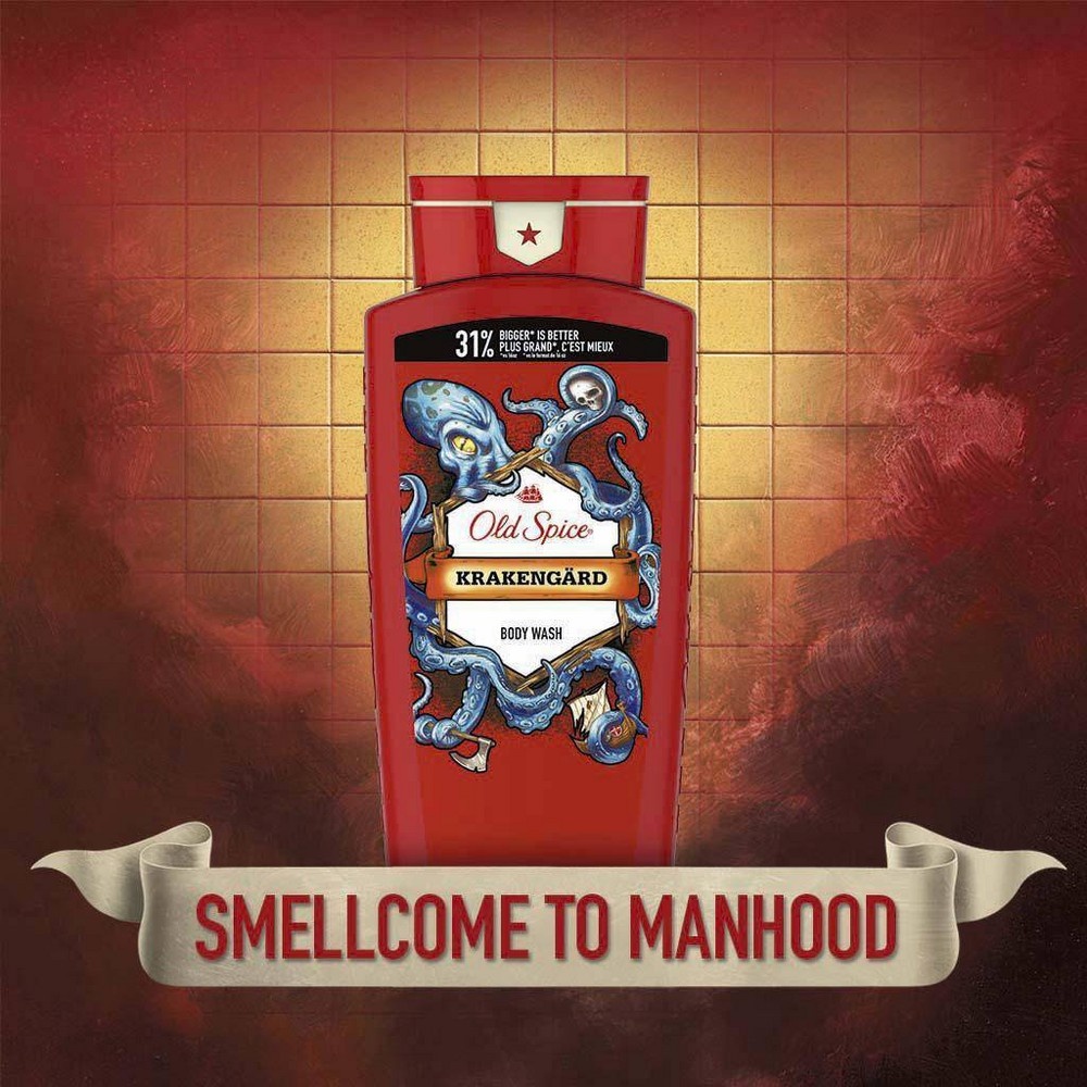 slide 5 of 6, Old Spice Wild Krakengard Scent Body Wash, 21 fl oz