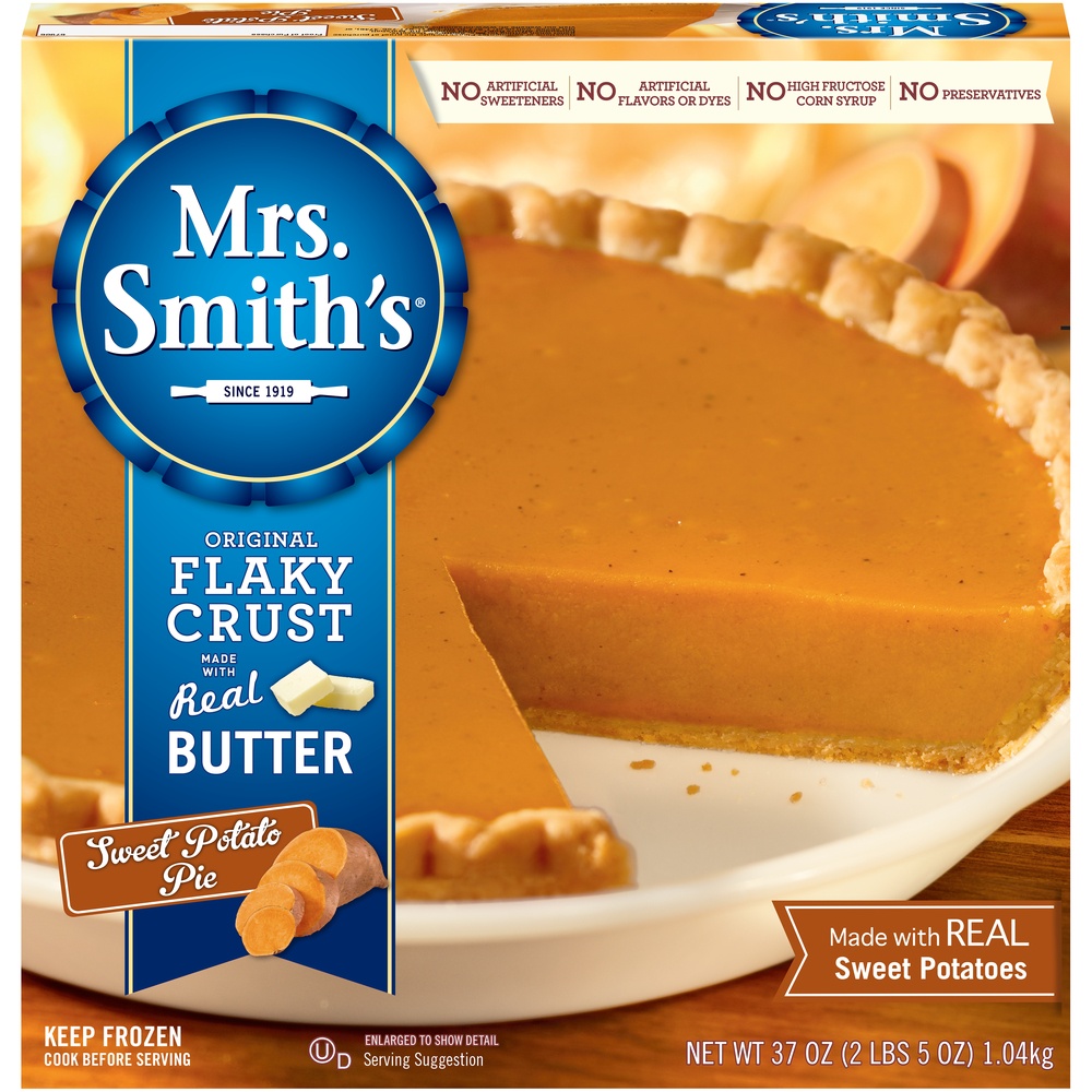 slide 1 of 8, Mrs. Smith's Original Flaky Crust Sweet Potato Pie, 37 oz