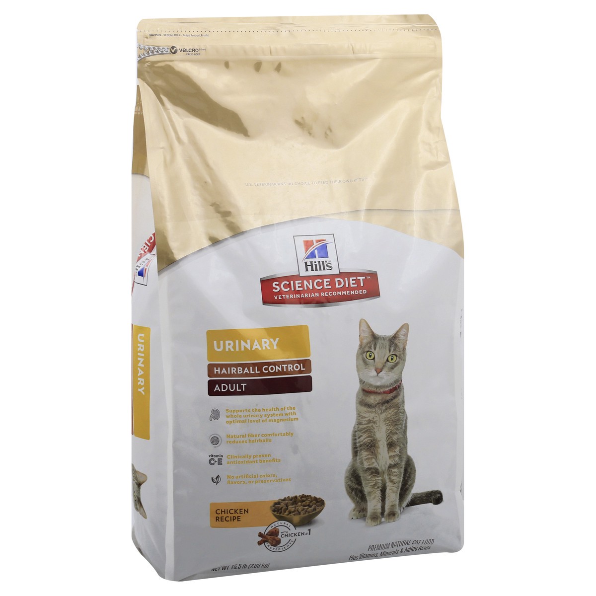 slide 3 of 9, Hill's Science Diet Premium Urinary Hairball Control Adult Chicken Recipe Cat Food 15.5 lb, 15.5 lb