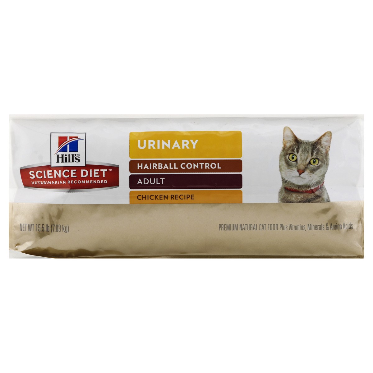 slide 6 of 9, Hill's Science Diet Premium Urinary Hairball Control Adult Chicken Recipe Cat Food 15.5 lb, 15.5 lb