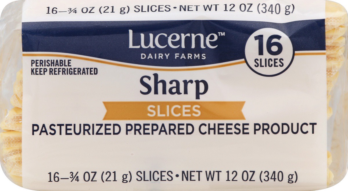 slide 4 of 5, Lucerne Dairy Farms Lucerne Cheese American Pstrzd Iws Slcd, 16 ct