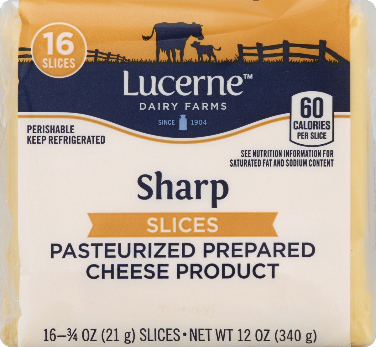 slide 2 of 5, Lucerne Dairy Farms Lucerne Cheese American Pstrzd Iws Slcd, 16 ct