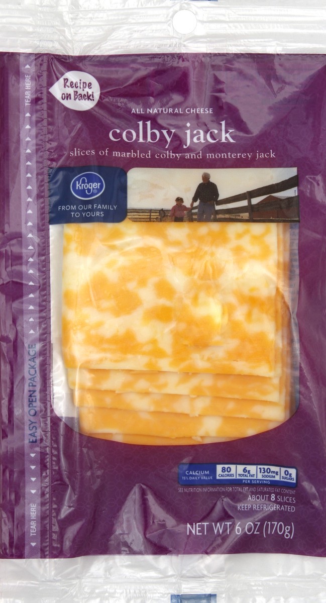 slide 5 of 6, Kroger Colby Jack Cheese Slices, 6 oz