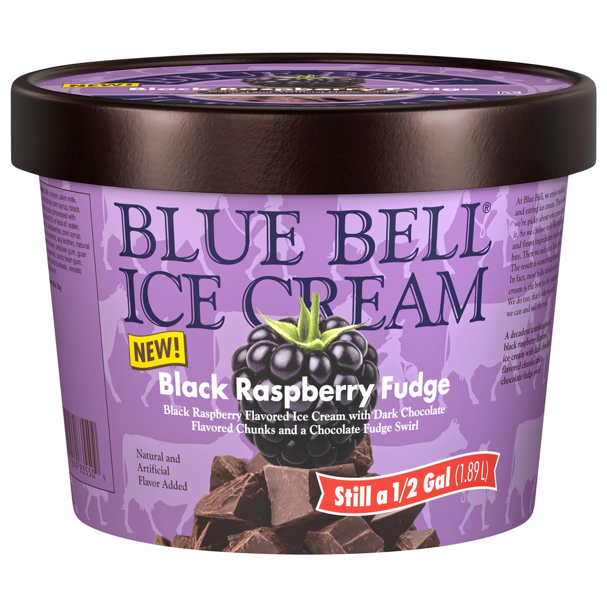 slide 1 of 14, Blue Bell Banana Fudge Ice Cream Half Gallon, 64 fl oz, 64 oz