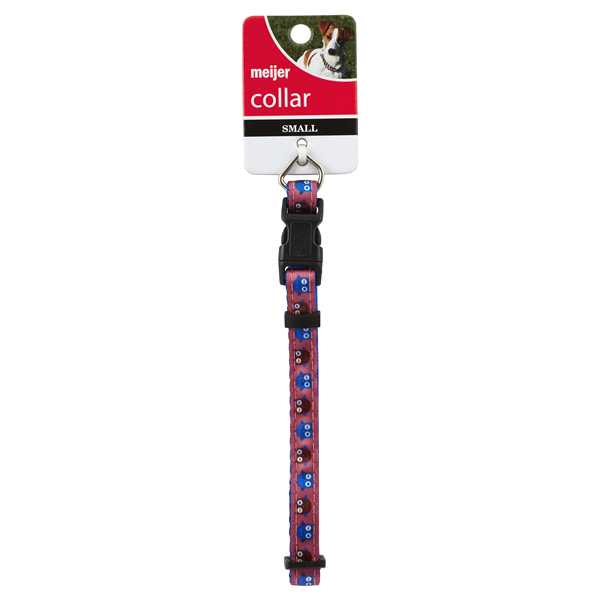 slide 1 of 1, Meijer Adjustable Dog Collar, Owl Pattern, Assorted Colors, Small, SM