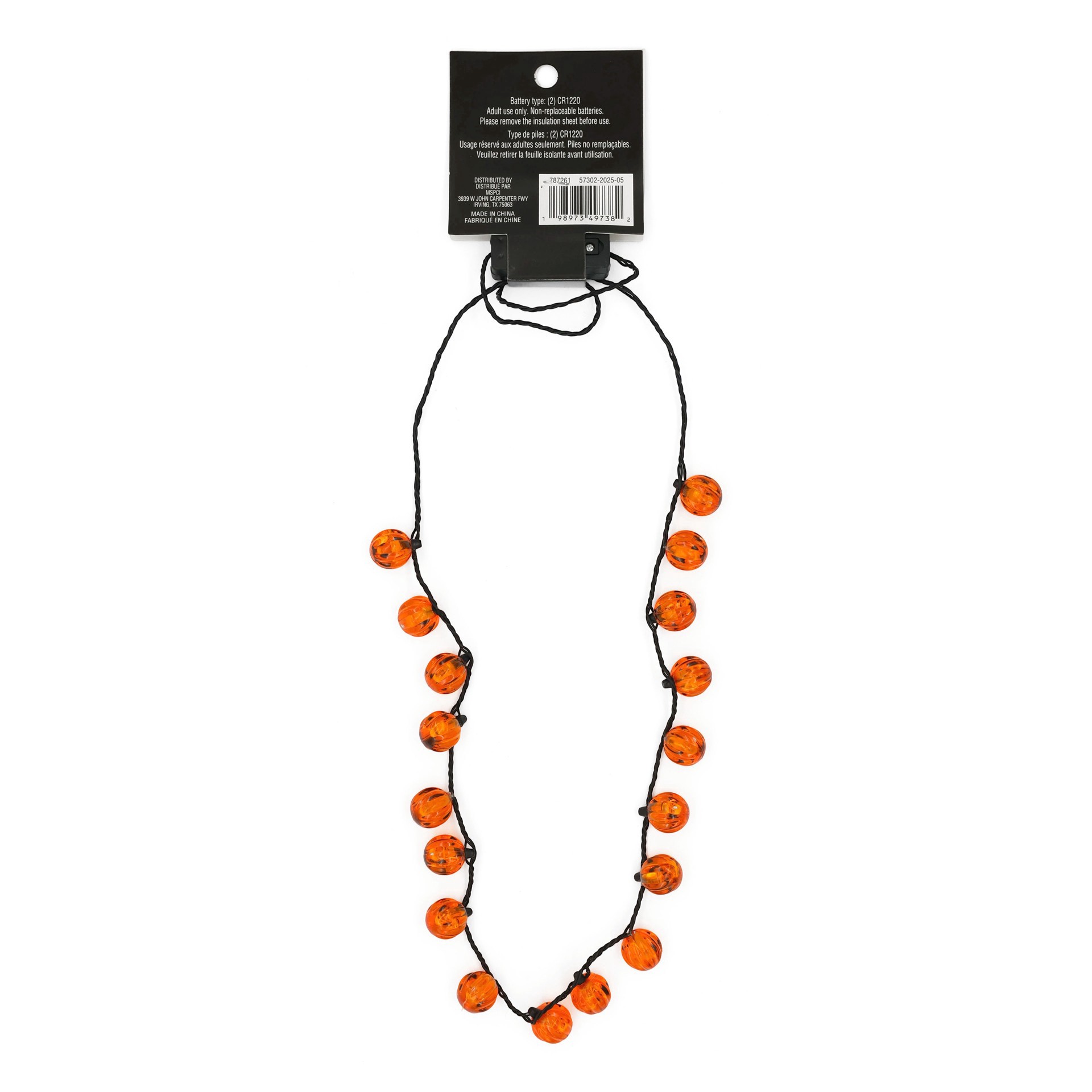 slide 4 of 4, Jack-O'-Lantern Pumpkin Light Up Necklace By Celebrate It, 1 ct