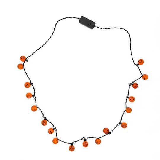 slide 1 of 4, Jack-O'-Lantern Pumpkin Light Up Necklace By Celebrate It, 1 ct