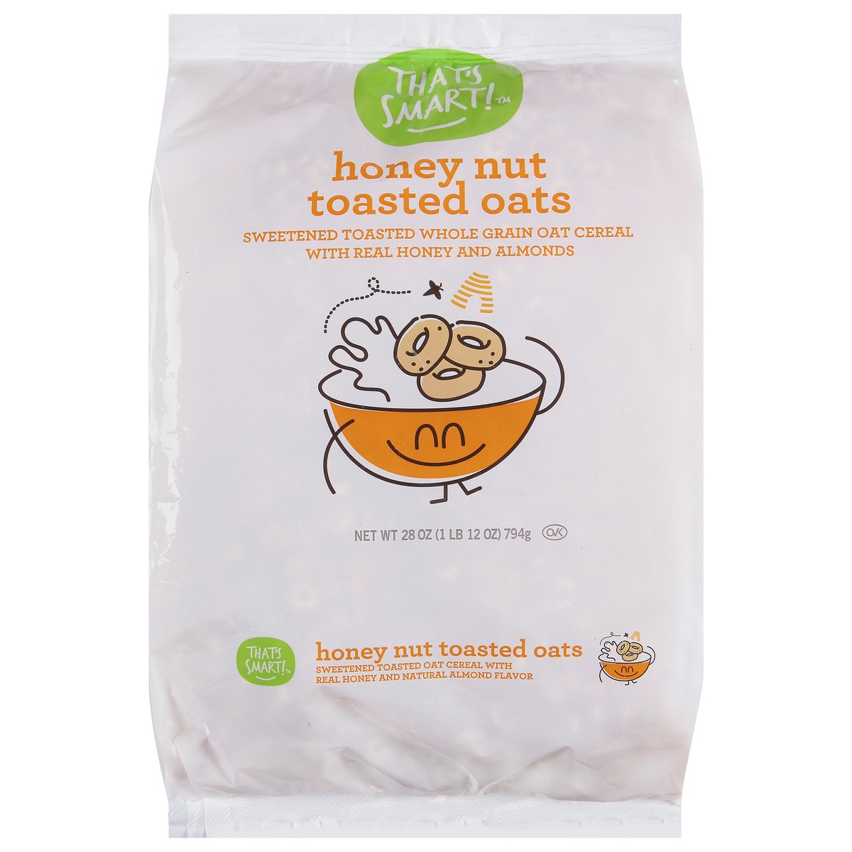 slide 9 of 16, That's Smart! Honey Nut Toasted Oats Cereal 28 oz, 28 oz