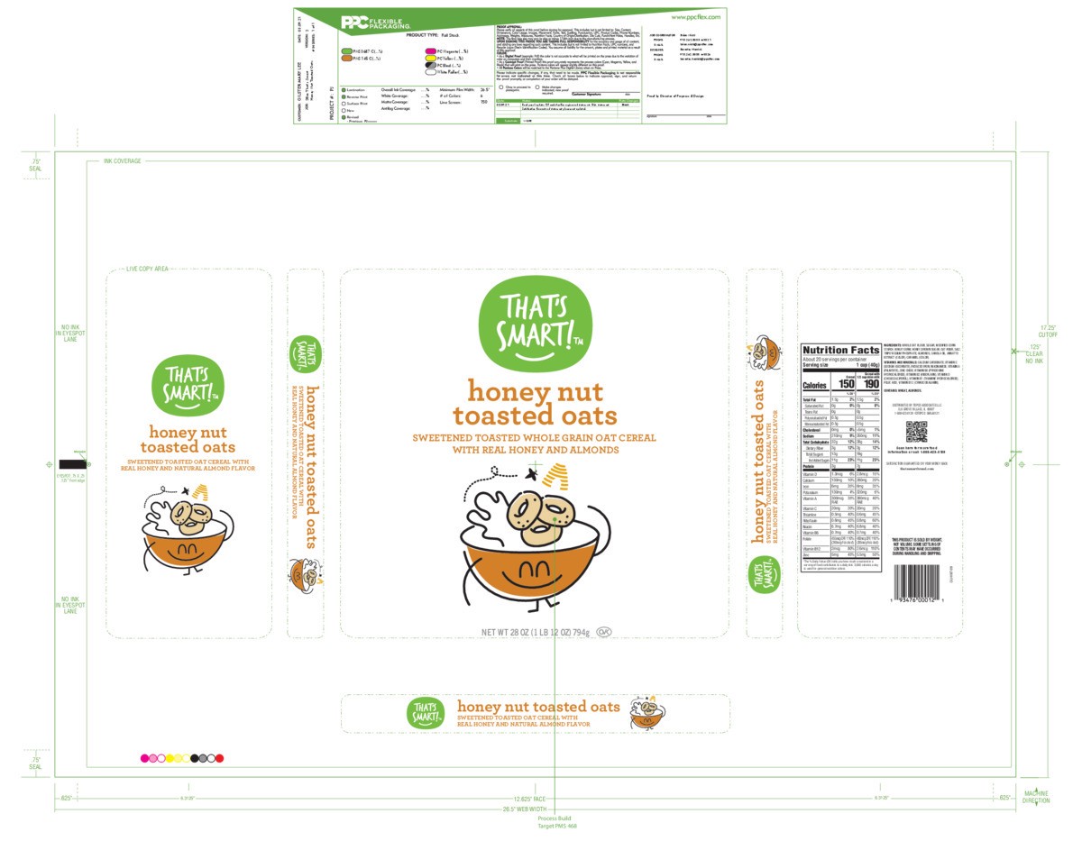 slide 4 of 16, That's Smart! Honey Nut Toasted Oats Cereal 28 oz, 28 oz