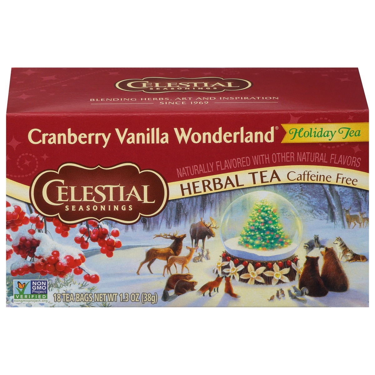 slide 1 of 1, Celestial Seasonings® holiday tea, cranberry vanilla, 20 ct