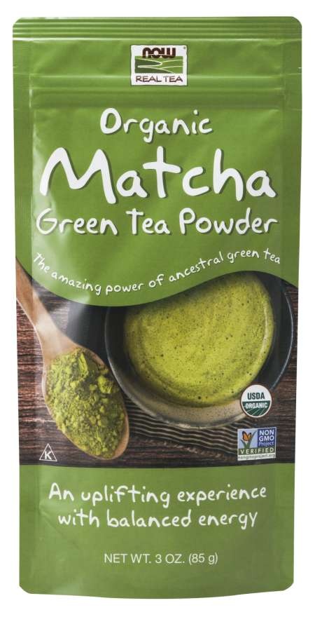 slide 1 of 1, NOW Natural Foods, Certified Organic Matcha Green Tea Powder, Non-GMO Project Verified, 3 oz