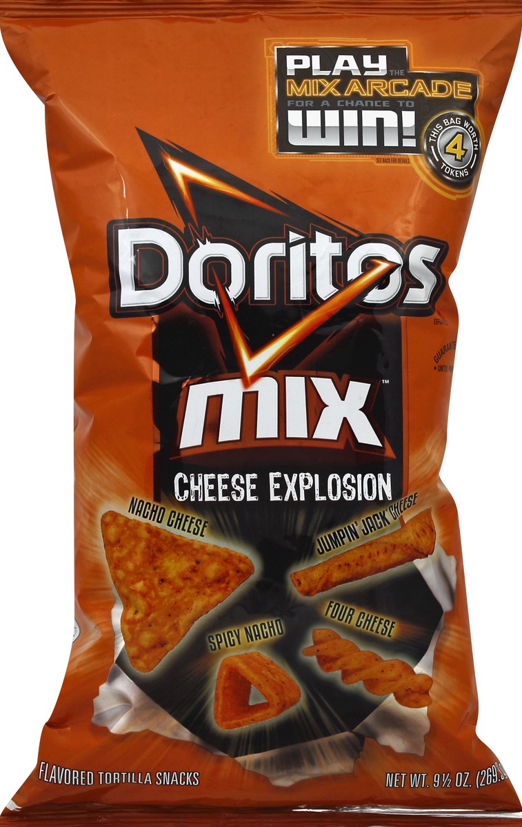 slide 5 of 5, Doritos Mix Cheese Explosion Flavored Tortilla Snacks, 9.5 oz