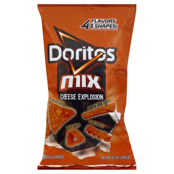 slide 1 of 5, Doritos Mix Cheese Explosion Flavored Tortilla Snacks, 9.5 oz