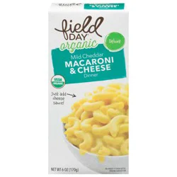 Field Day Organic Deluxe Mild Cheddar Macaroni & Cheese - 6 oz