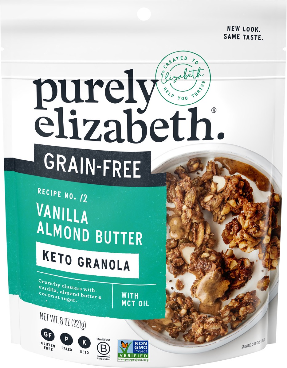 slide 5 of 9, Purely Elizabeth Vanilla Almond Butter Grain Free Keto Granola, 8 oz