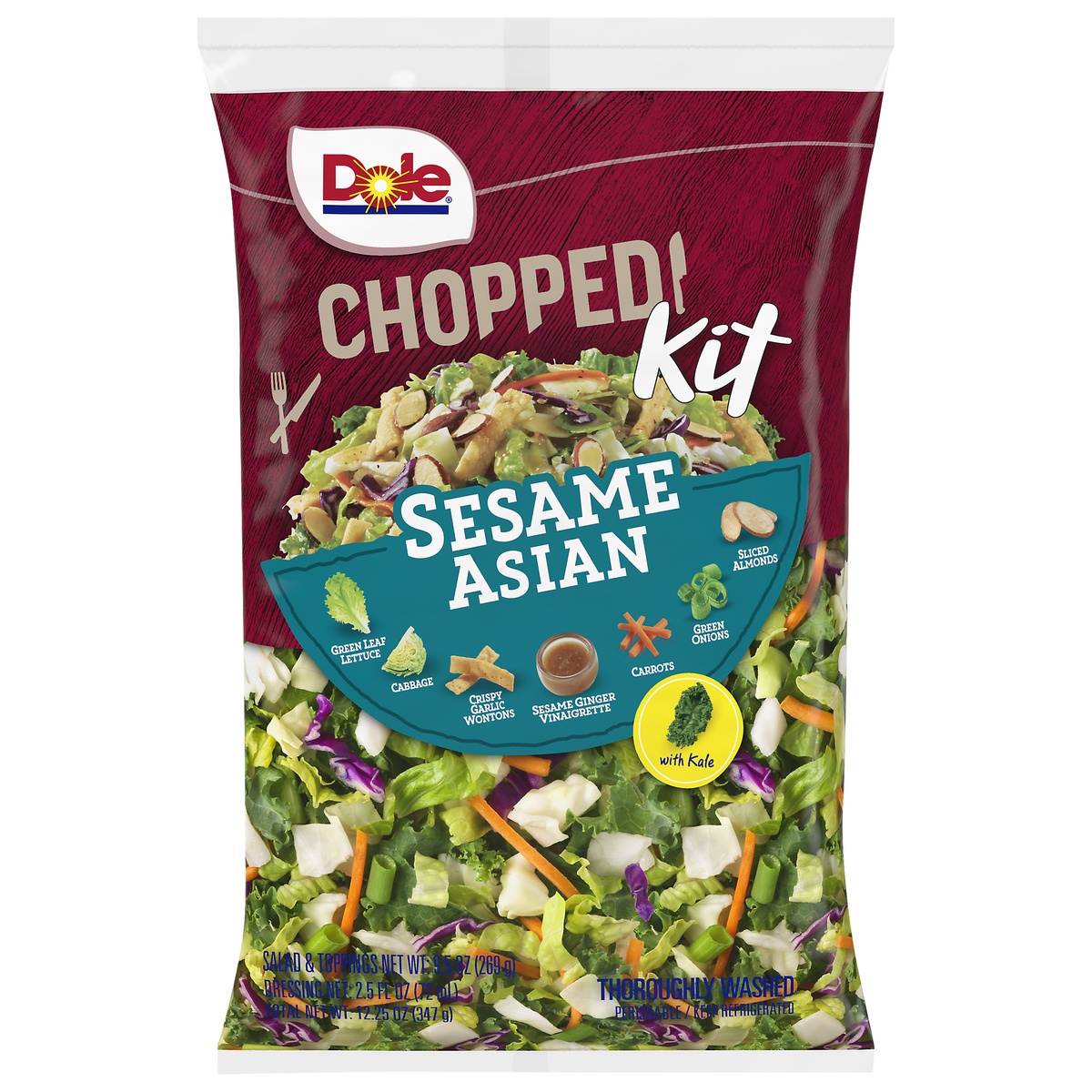 slide 1 of 5, Dole Chopped Sesame Asian Salad Kit, 13.6 oz