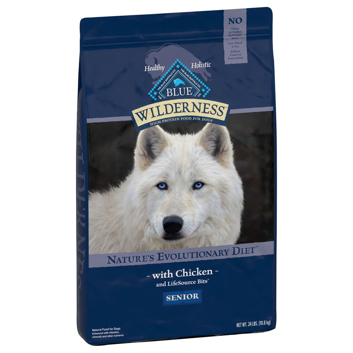 slide 10 of 13, Blue Buffalo Blue Wilderness Chicken Senior Dry Dog Food, 24 lb