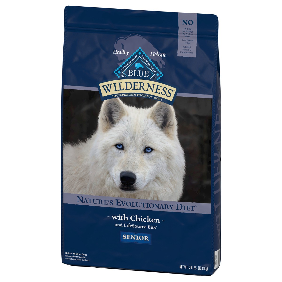 slide 11 of 13, Blue Buffalo Blue Wilderness Chicken Senior Dry Dog Food, 24 lb