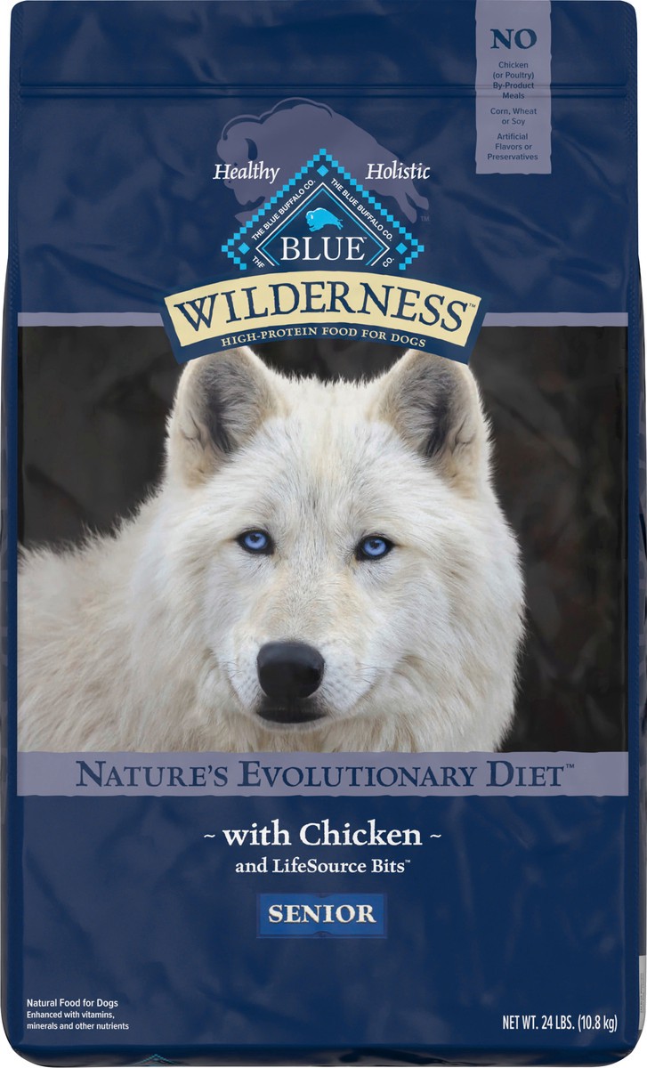 slide 4 of 13, Blue Buffalo Blue Wilderness Chicken Senior Dry Dog Food, 24 lb