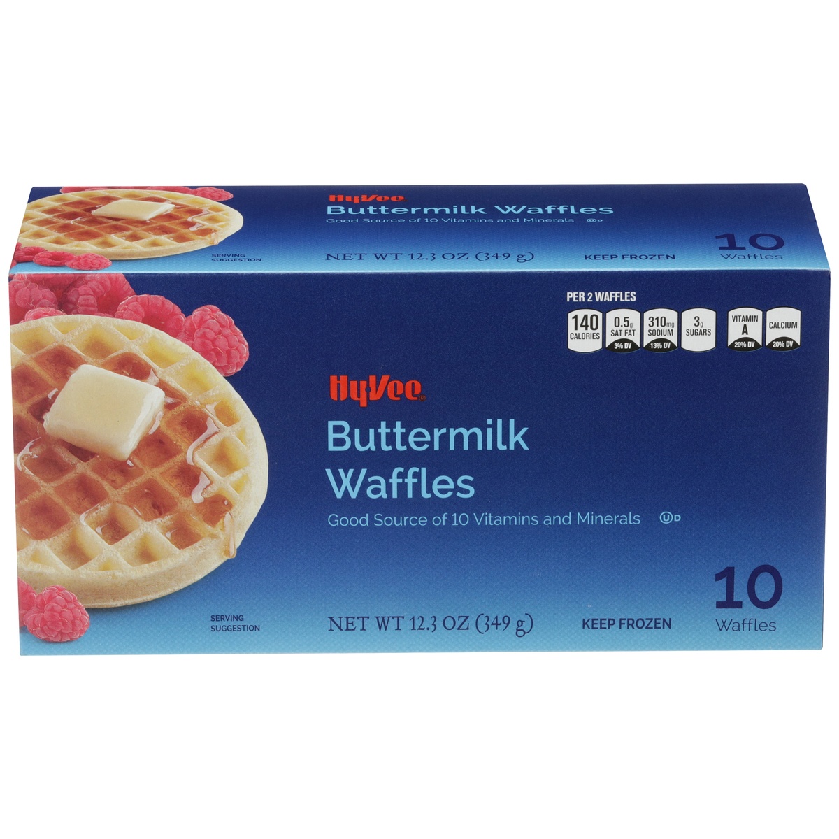 slide 1 of 1, Hy-vee Buttermilk Waffles, 10 ct; 12.3 oz