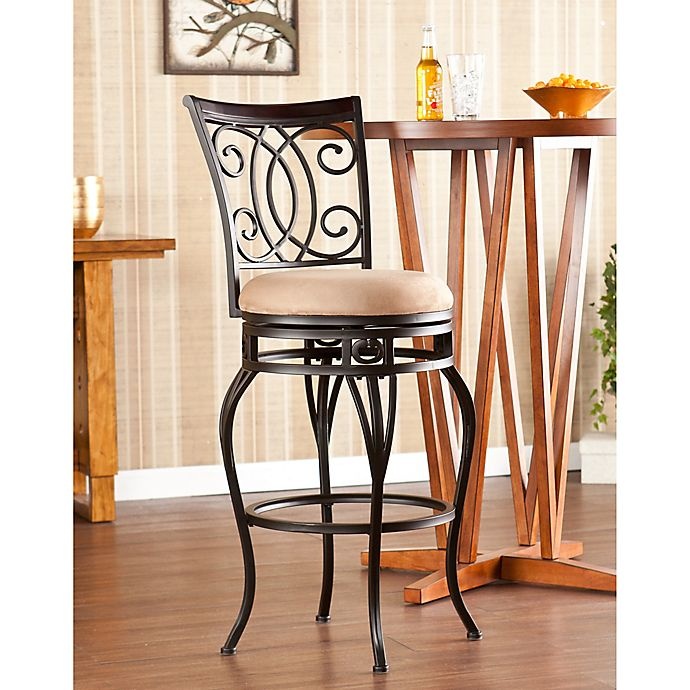 slide 1 of 4, Southern Enterprises Maguire Swivel Bar Stool - Champagne, 1 ct