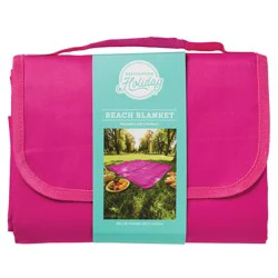 Destination Holiday Foldable Beach Blanket - Pink