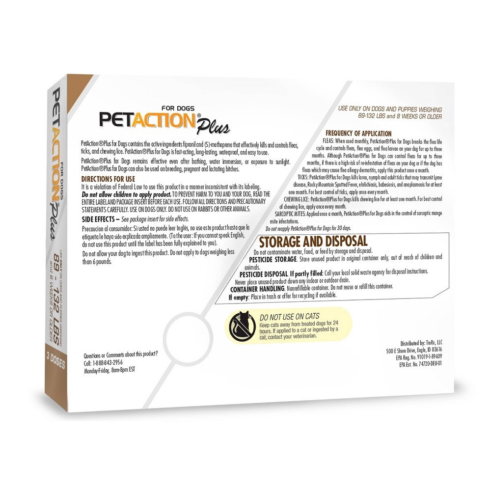 slide 2 of 3, PetAction Pet Action Plus F&T SO Dog 89-132LB 3CT, 3 ct