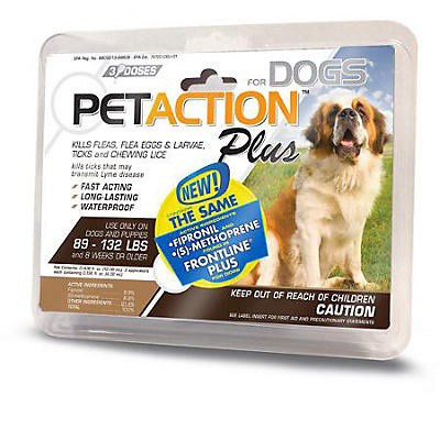 slide 1 of 3, PetAction Pet Action Plus F&T SO Dog 89-132LB 3CT, 3 ct