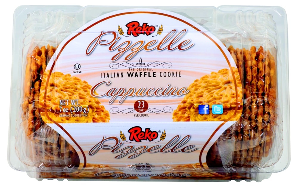 slide 1 of 1, Reko Pizzelle Cappuccino Flavor Italian Waffle Cookies, 7 oz