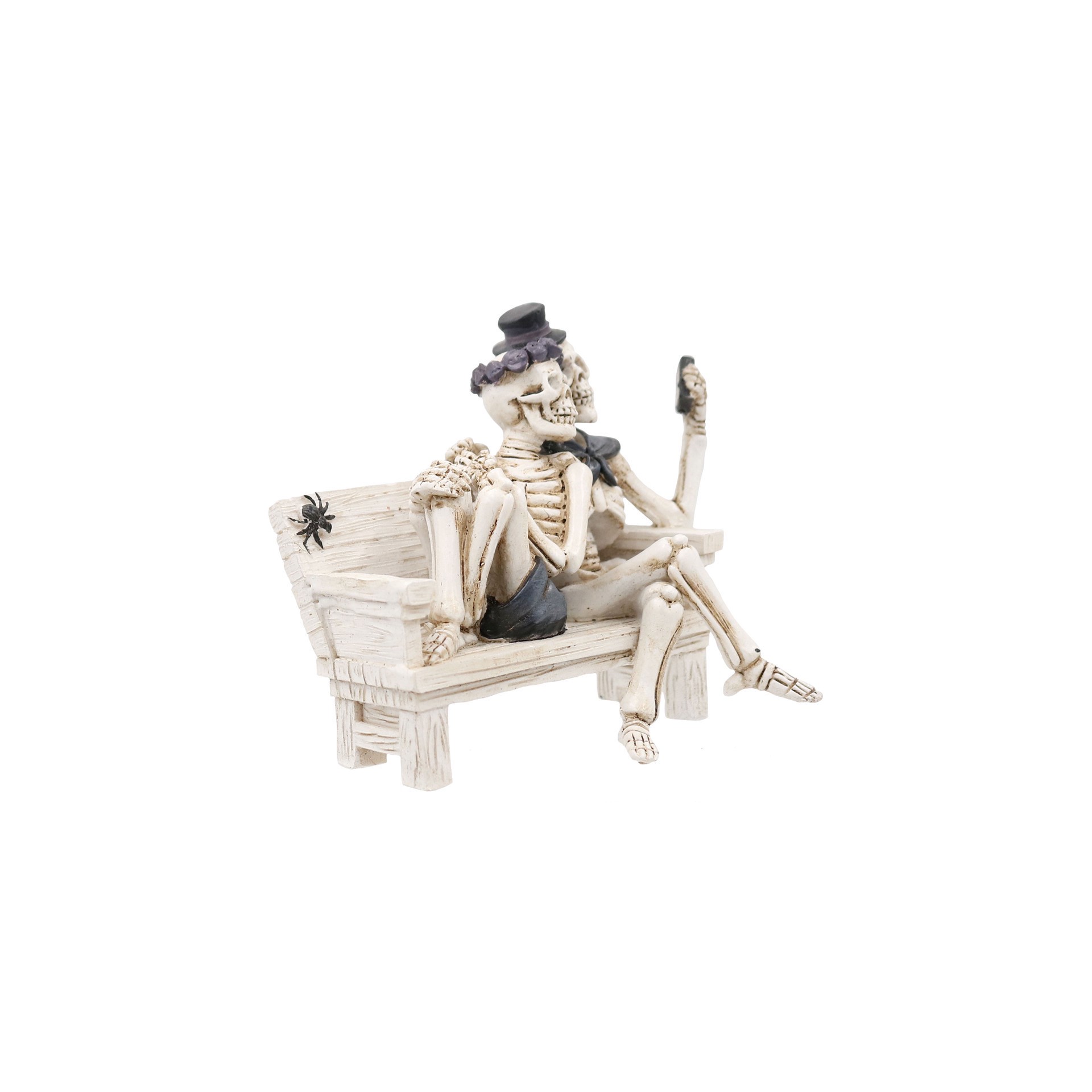 slide 3 of 3, Mini Selfie Skeletons On Bench By Ashland, 1.42 in x 4.23 in x 3.83 in