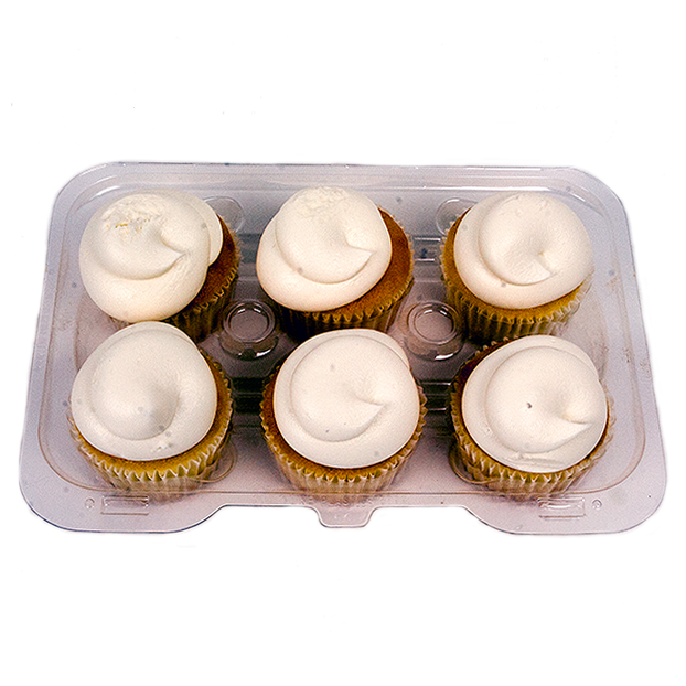 slide 1 of 1, L&B Iced White Cupcakes, 6 ct