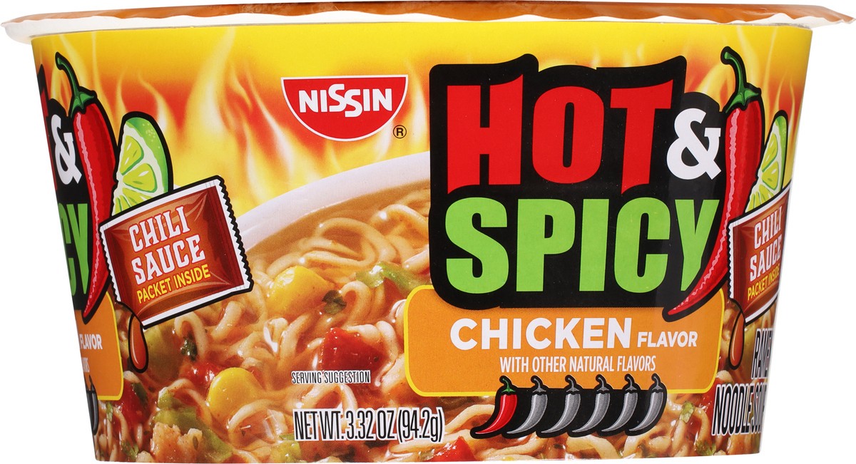 slide 8 of 9, Nissin Hot & Spicy Chicken Flavor Ramen Noodle Soup 3.32 oz, 3.32 oz