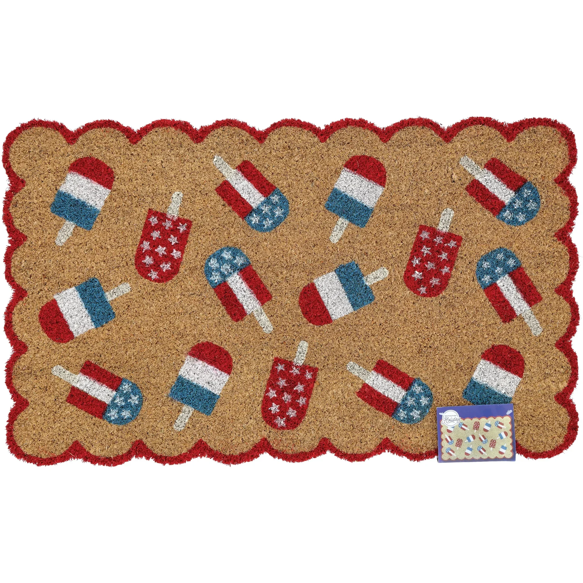 slide 1 of 1, Destination Holiday Popsicles Scalloped Coir Mat, 18ftft x 30ftft